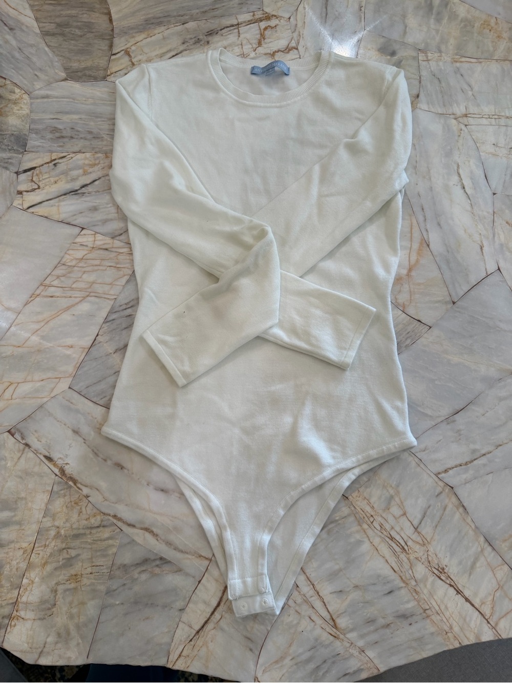 Antonio Melani Light Cream Long Sleeve Knit Body Suit